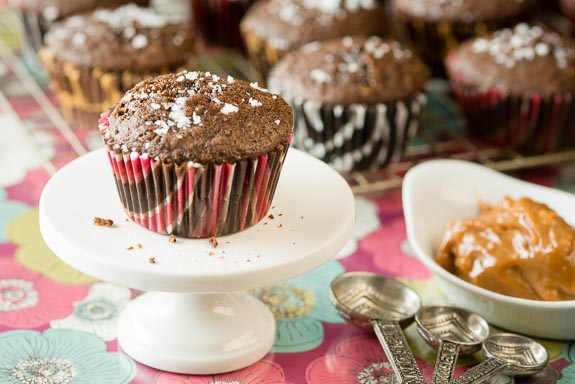 Double Chocolate Salted Caramel Muffins